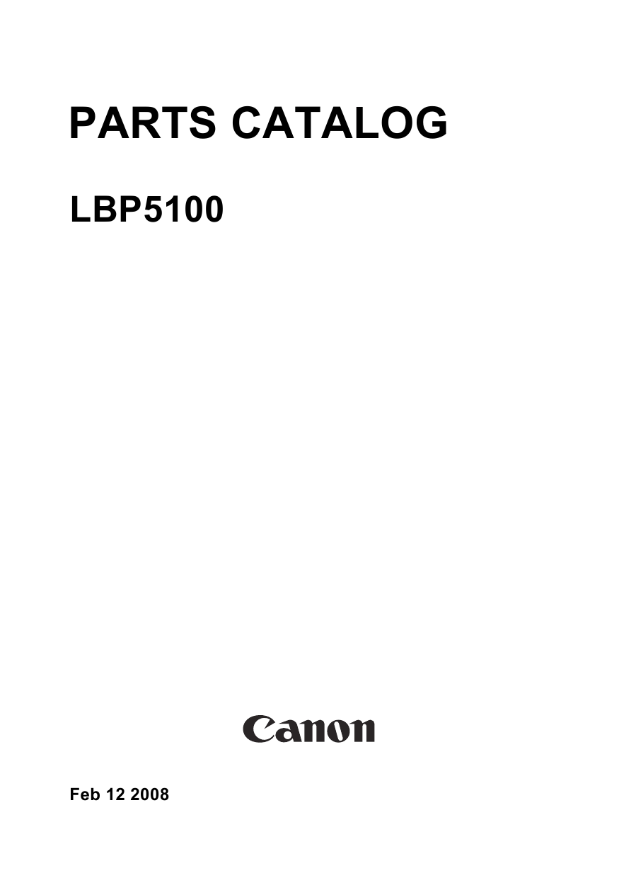 Canon imageCLASS LBP-5100 Parts Catalog Manual-1